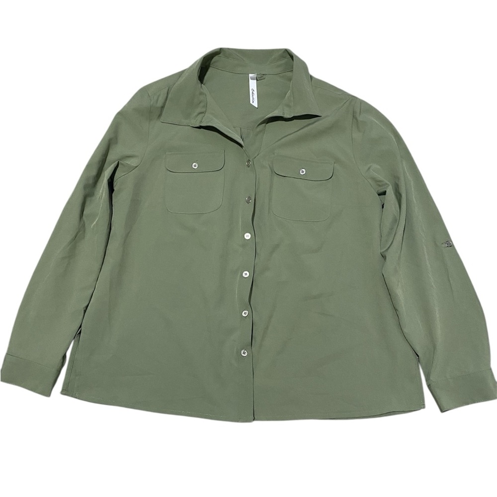 Green Button-Up Shirt